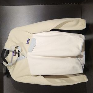Patagonia synchilla pullover small collar snap cream beige